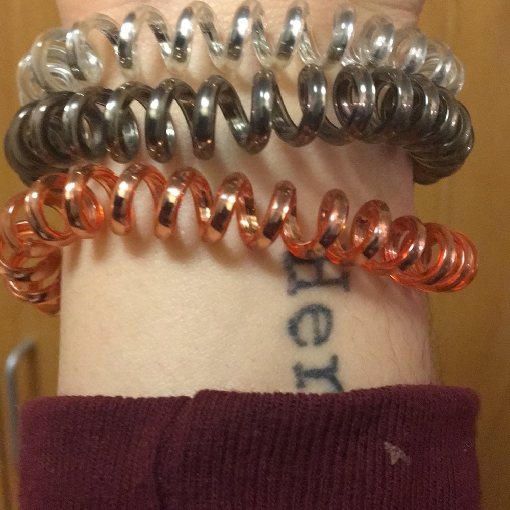 Metallic hair scrunchies